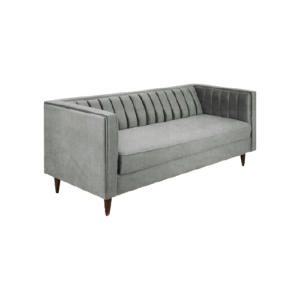 Three Seater Vertical Strip Extra Cushioning Leatherette Sofa Vertical Face