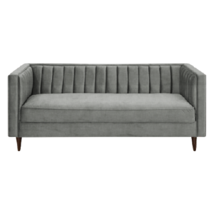 Three Seater Vertical Strip Extra Cushioning Leatherette Sofa Vertical Face