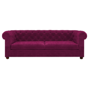 3 Seater Rolled Arm Deep Buttoning Leatherite Sofa Chesterfield