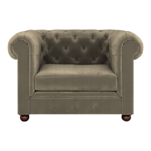 One Seater Rolled Arm Deep Buttoning Leatherette Sofa Chesterfield