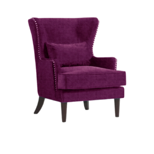 Brasstufted Lines Wingback Chair