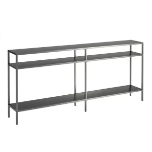Rectangle Metal Console Table with Metal Shelves