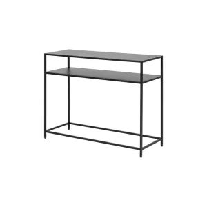 Black Powder Coated Steel Rectangular Console Table