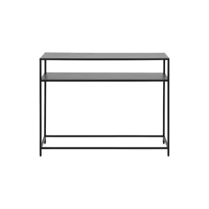 Black Powder Coated Steel Rectangular Console Table