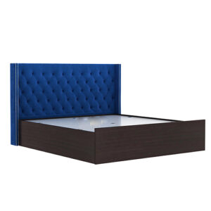 King Solid Wood Hydraulic Bed Frame with Head board