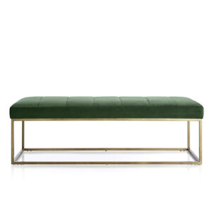 Gold Rectangle Base Upholstered Bench