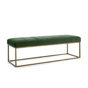 Gold Rectangle Base Upholstered Bench