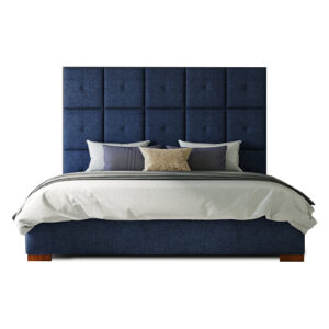 King Size Wall Hung Upholstered Bed with Storage