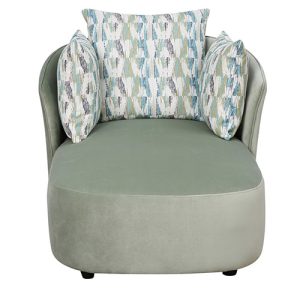 Gael Velvet Chaise Lounger in Teal Green Color