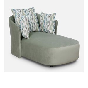 Gael Velvet Chaise Lounger in Teal Green Color