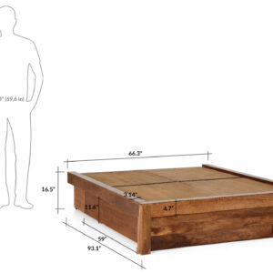 Salmon Diwan King Bed without headboard with Drawer Storage