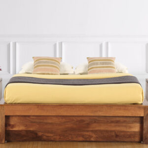 Salmon Diwan King Bed without headboard with Drawer Storage